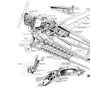 De Havilland DH94 Moth Minor Cutaway Drawing