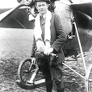 ordon Bell, Aviator, with his REP monoplane. 1912