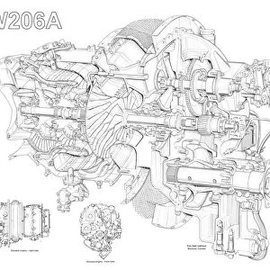 Pratt & Whitney Canada PW 206A Cutaway Drawing