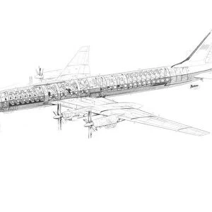 Tupolev TU 114 Cutaway Drawing