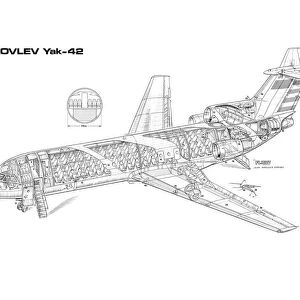 Yakovlev Yak-42 Cutaway Drawing