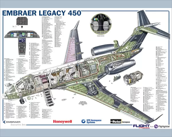 Embraer Legacy 450 cutaway