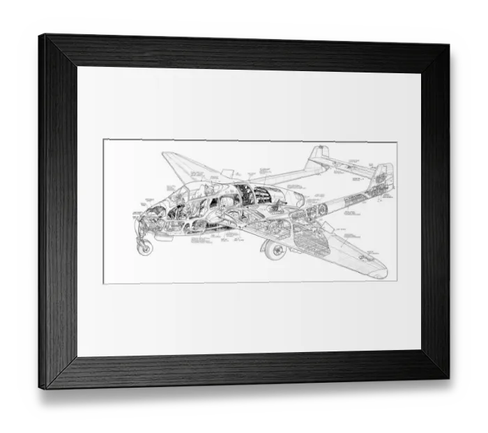 Framed Print : Military Aviation 1946 Present Cutaways, de Havilland Vampire Framed Print : Military Aviation 1946 Present Cutaways, de Havilland Vampire