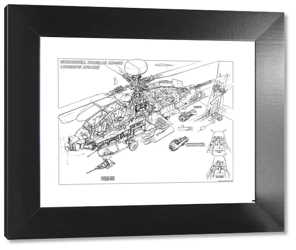 McDonnell Douglas Apache AH-64D Cutaway Drawing