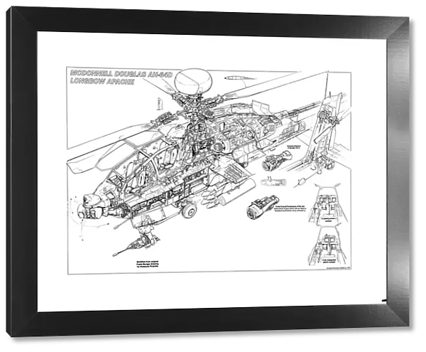 McDonnell Douglas Apache AH-64D Cutaway Drawing