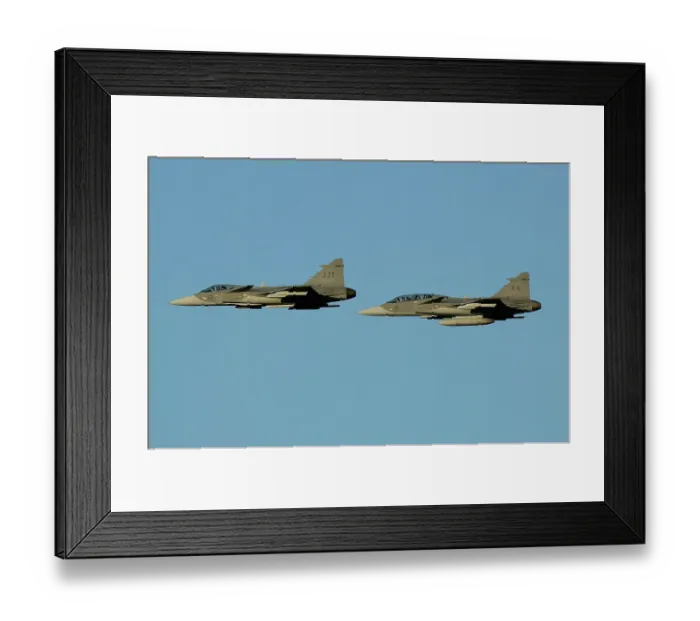 Framed Print : Pair of Saab JAS39 Gripens Framed Print : Pair of Saab JAS39 Gripens