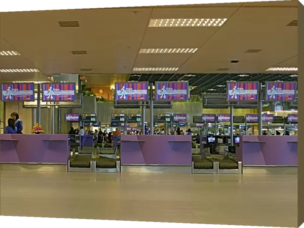 Singapore. Check-in desks in terminal 1 at Changi
