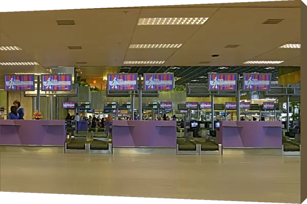 Singapore. Check-in desks in terminal 1 at Changi
