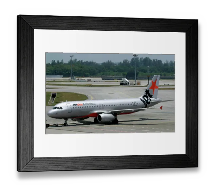 Framed Print : 9V-JSA. Jetstar Asia A.320 pushing back at Changi Framed Print : 9V-JSA. Jetstar Asia A.320 pushing back at Changi