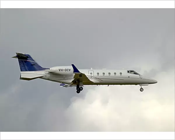 Lear 45. On short finals to land at Avalon