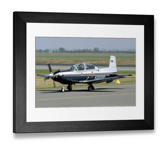 Framed Print : Raytheon. Beechcraft T-6B advanced trainer arriving at Avalon Framed Print : Raytheon. Beechcraft T-6B advanced trainer arriving at Avalon