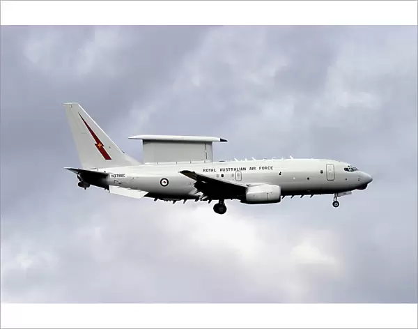 N378BC. The new RaF Boeing Wedgetail on short final to land at Avalon