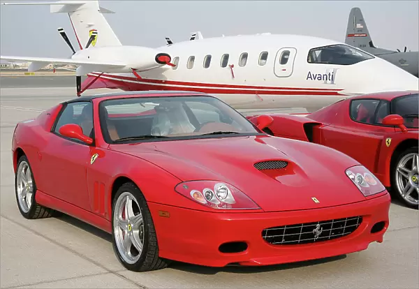 Ferraris Piaggio Avanti and cars at Dubai Airshow 2005