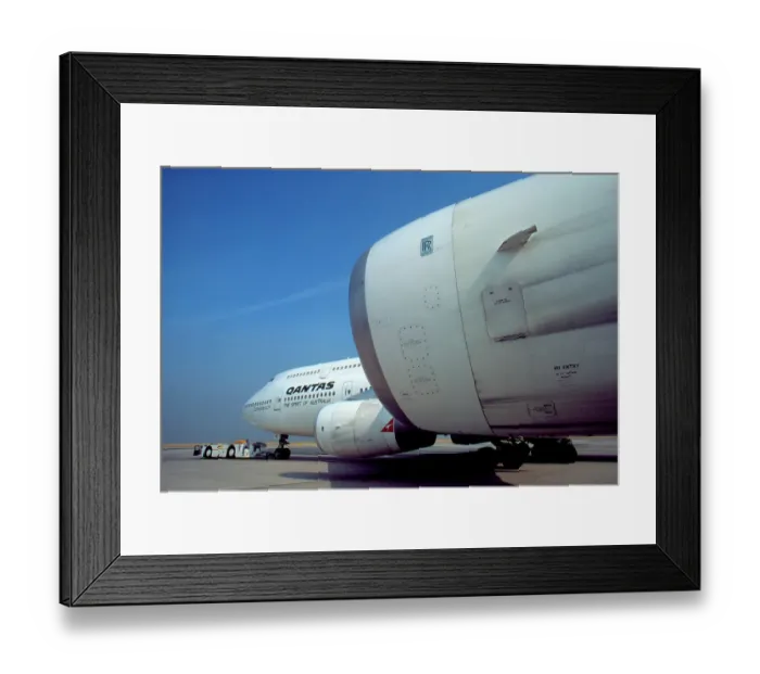 Framed Print : Boeing 747-400 Qantas on tow Framed Print : Boeing 747-400 Qantas on tow