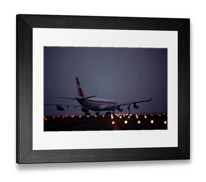 Framed Print : Airbus A340 Air Mauritius at CDG Paris at night Framed Print : Airbus A340 Air Mauritius at CDG Paris at night