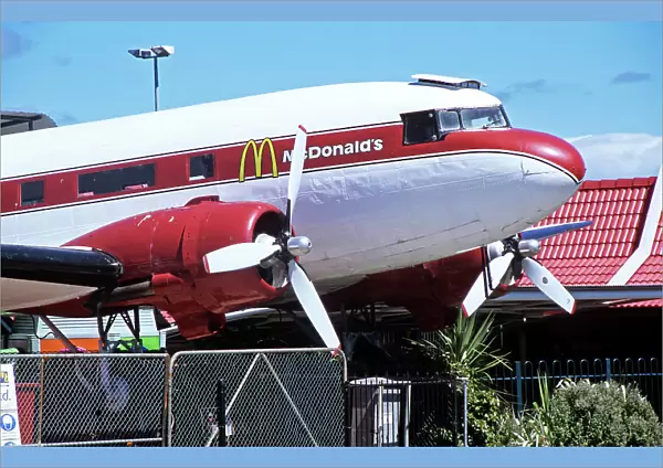 Douglas DC3 painted in McDonalds colour in New Zealand