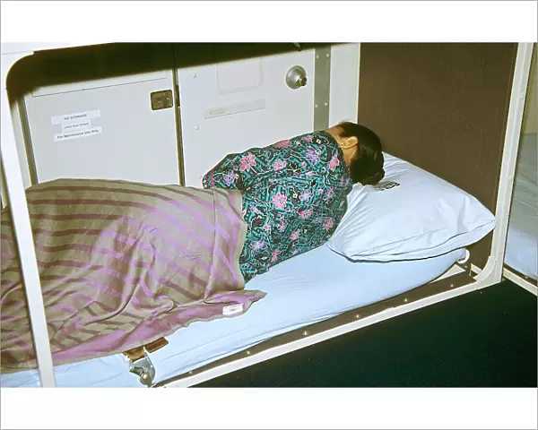 Malaysian Airlines cabin crew taking a rest in sleeping quarters