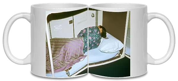 Malaysian Airlines cabin crew taking a rest in sleeping quarters