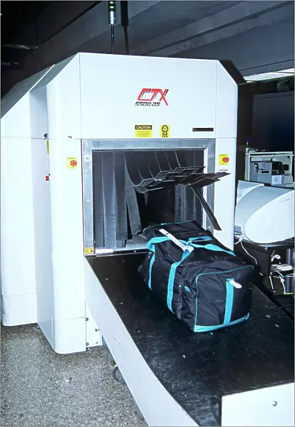 X-ray baggage machine at Salt Lake City Airport, USA