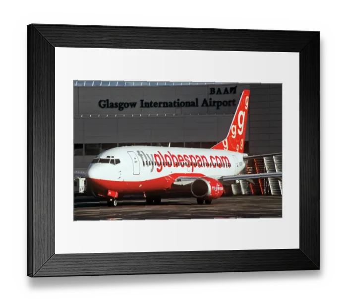 Framed Print : Boeing 737-700 Globespan at Glasgow Airport, Scotland Framed Print : Boeing 737-700 Globespan at Glasgow Airport, Scotland