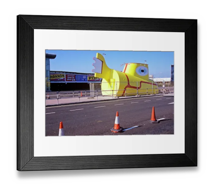 Framed Print : John Lennon Airport Liverpool - Yellow Submarine model Framed Print : John Lennon Airport Liverpool - Yellow Submarine model