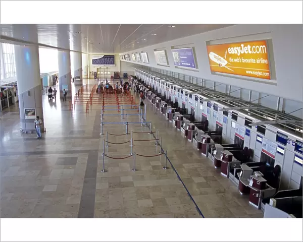 Check-in hall at John Lennon Airport, Liverpool, UK