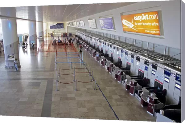 Check-in hall at John Lennon Airport, Liverpool, UK