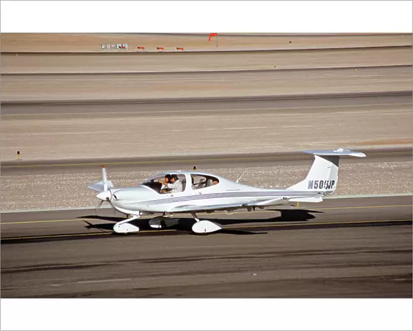 Diamond DA-40 on runway at Las Vegas North airport, USA