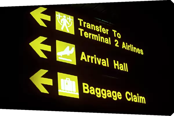 Direction signs at Changi Airport, Singapore