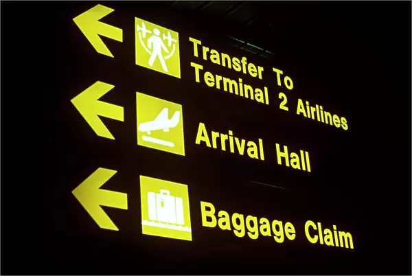 Direction signs at Changi Airport, Singapore