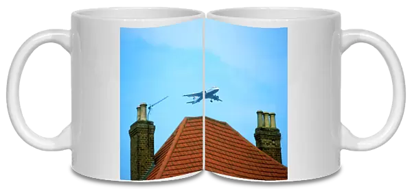 Low-flying over roof