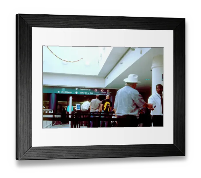 Framed Print : Queue to go through security Framed Print : Queue to go through security