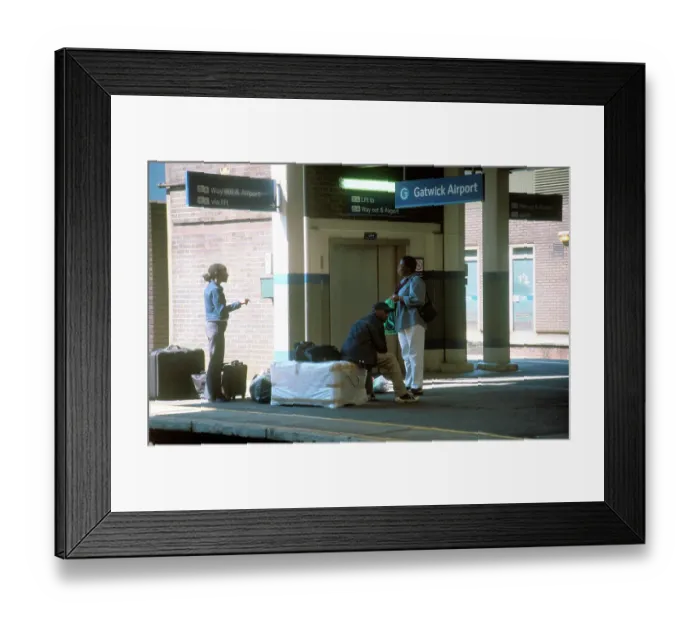 Framed Print : Gatwick airport train station