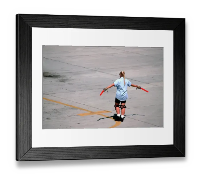 Framed Print : Airport Marshaller Framed Print : Airport Marshaller