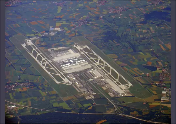 Aerial view of Munich Airport, Germany