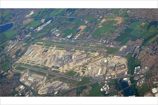 London Heathrow Aerial View from SE corner including new Terminal 5