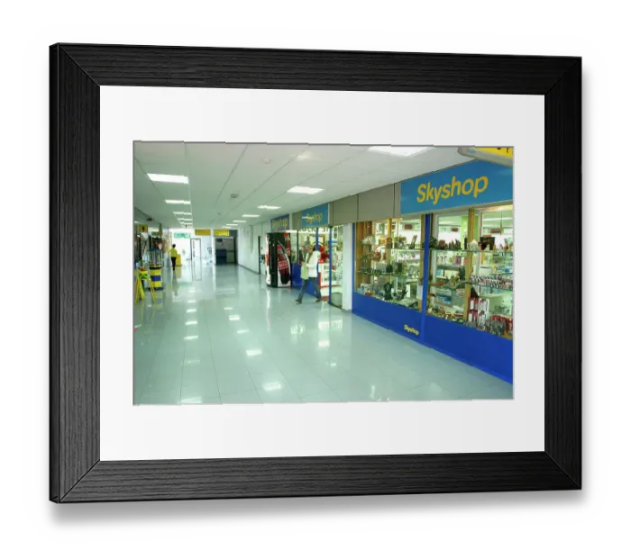 Framed Print : Skyshop Gibralter Airport Framed Print : Skyshop Gibralter Airport
