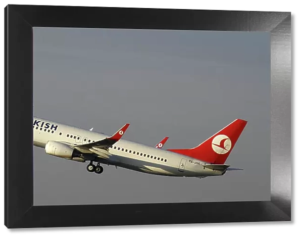 turkish;737-800;Airborne;climbing;blue grey sky;wheels still down