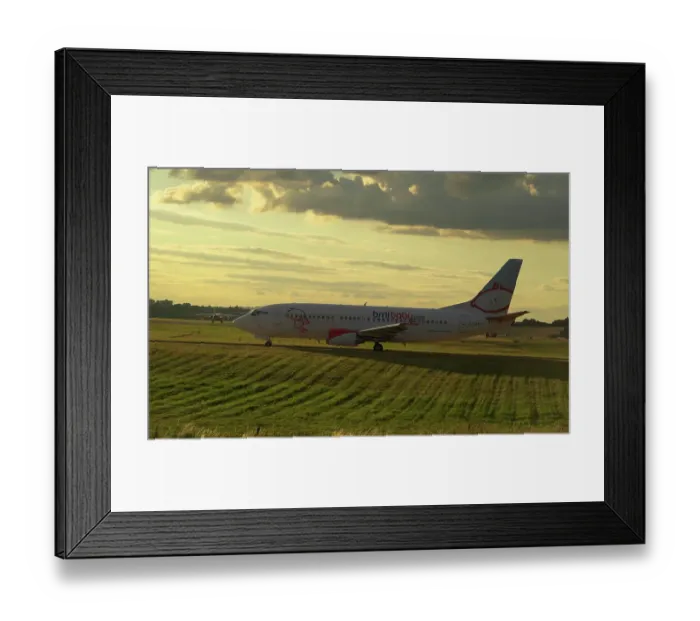 Framed Print : Boeing 737-300 BMI Baby evening take off Framed Print : Boeing 737-300 BMI Baby evening take off