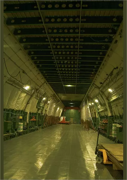 iml_133. interior view from front to rear of the Ant 225,s interior cargo hold.