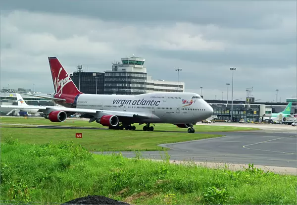 Boeing 747-400 Virgin at Manchester Airport Uk