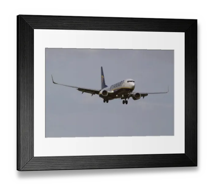 Framed Print : iml-505. an arriving Ryanair 737 800 into Ema Framed Print : iml-505. an arriving Ryanair 737 800 into Ema