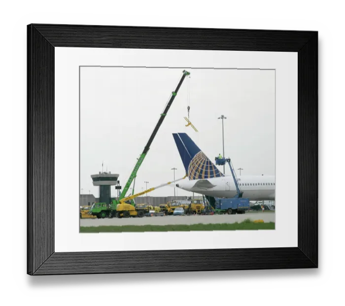 Framed Print : Boeing 757-200 Detaching rudder from the fin following a lightning strike Framed Print : Boeing 757-200 Detaching rudder from the fin following a lightning strike