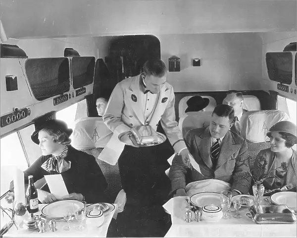 Serving meal on Imperial Airways Atalanta