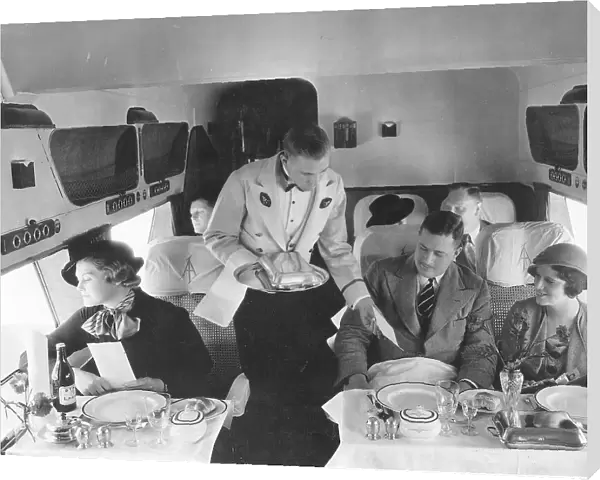 Serving meal on Imperial Airways Atalanta