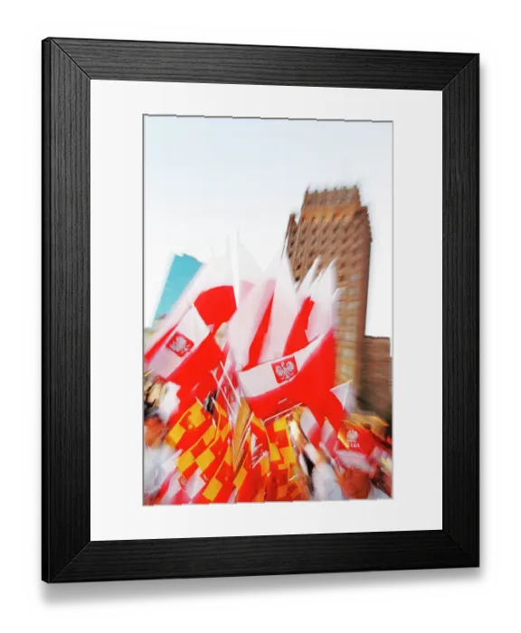 Framed Print : waving poland national glags in warsaw aparade Framed Print : waving poland national glags in warsaw aparade
