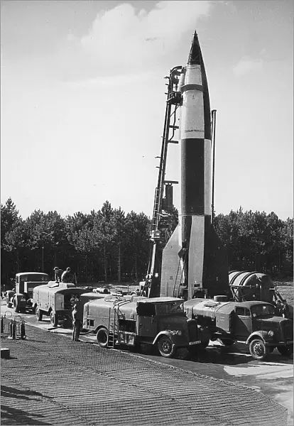 V2 Rocket. V2 rocket being prepared for launch