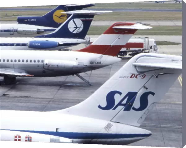 Tails at Heathrow Airport 1970s