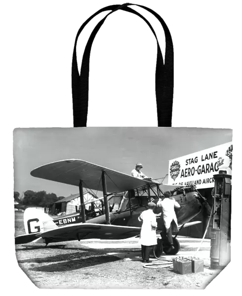 DH Gypsy Moth refuelling at Stag Lane aerodrome