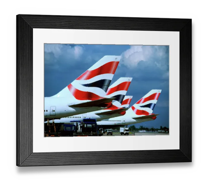 Framed Print : BA 747 LHR tails spa Framed Print : BA 747 LHR tails spa